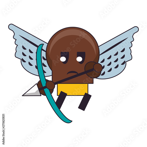 Videogame enemy character with wings and arch cartoon