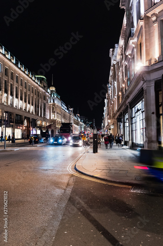 London, view of Regent St at night