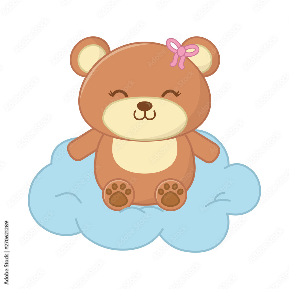 toy bear with cloud vector illustration toy bear with cloud vector illustration