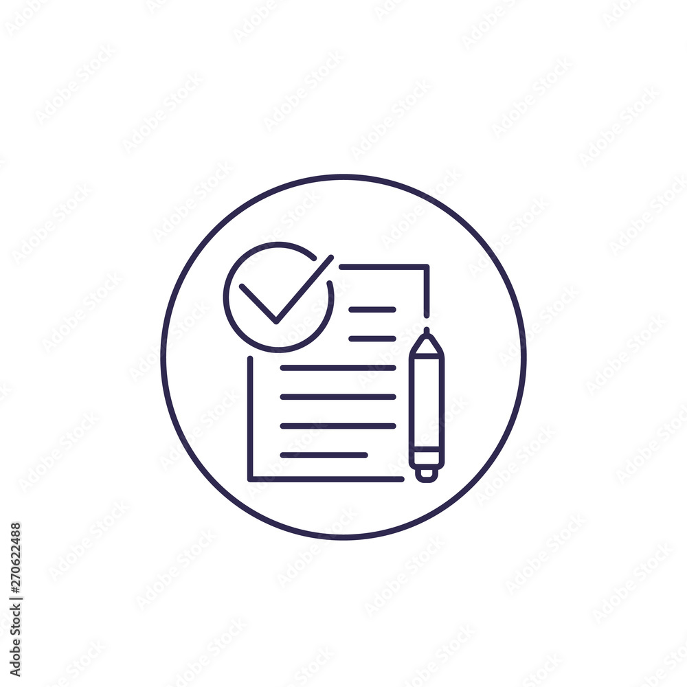 contract, line icon contract, line icon