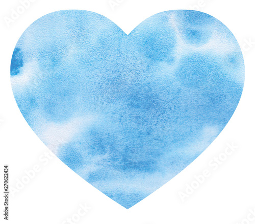  blue abstract watercolor heart