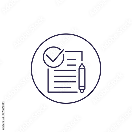 contract, line icon