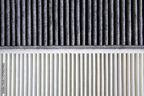 used and new automobile air filter background