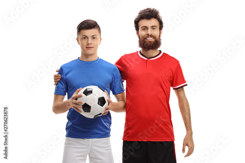 Teenage boy and a soccer coach