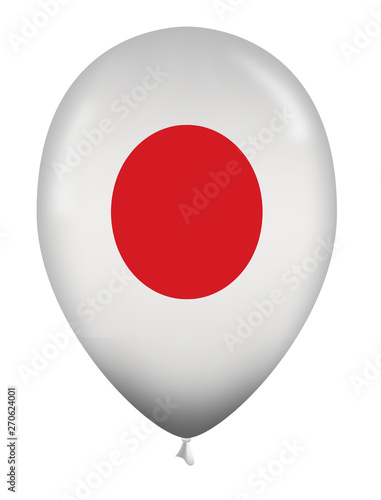 Illustration d'un ballon gonflable représentant le drapeau du Japon