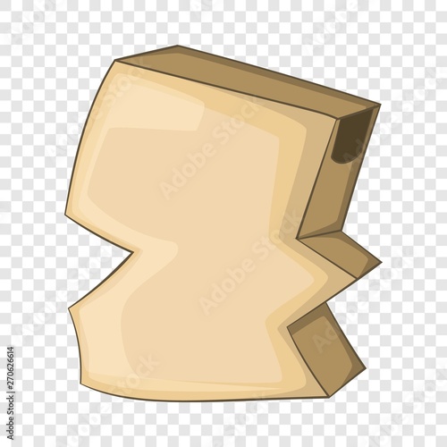 Crumpled empty cardboard box icon. Cartoon illustration of crumpled empty cardboard box vector icon for web