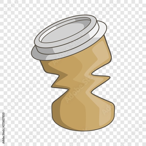 Disposable coffee paper cup garbage icon. Cartoon illustration of disposable coffee paper cup garbage vector icon for web