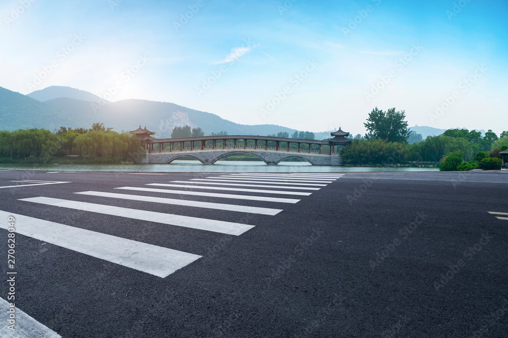 Fototapeta premium Road Pavement and Natural Landscape of Landscape..