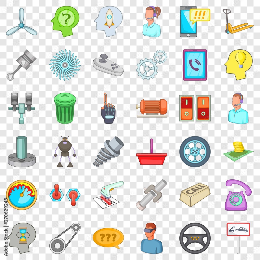 Operator support icons set. Cartoon style of 36 operator support vector icons for web for any design Operator support icons set. Cartoon style of 36 operator support vector icons for web for any design