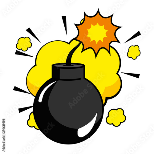 Pop art explosive bomb cartoon