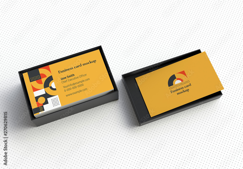 Business Cards in Box Mockup Stock Template Adobe Stock