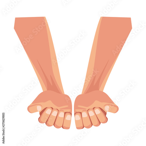 hands palm up and closed fist