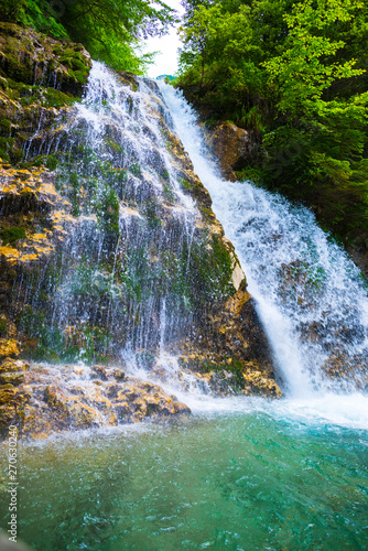 Amazing waterfall in Bucegi Mountaiuns, Urlatoarea waterfall