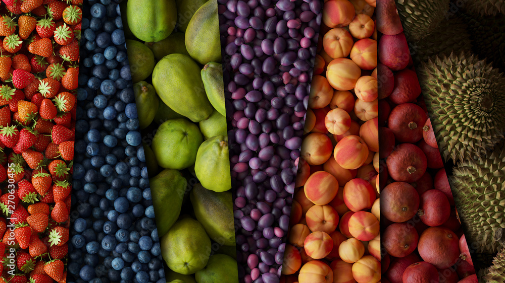 Randomly Aligned Fruits 3D Rendering Randomly Aligned Fruits 3D Rendering