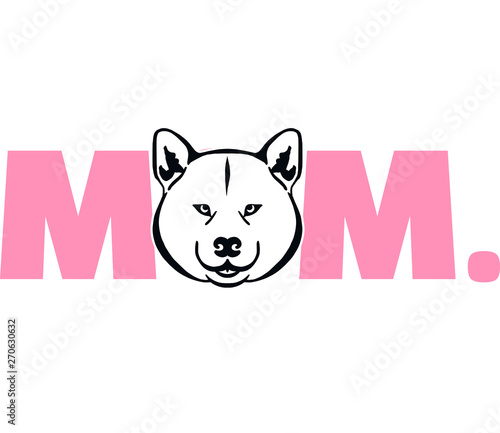 Akita mom in pink