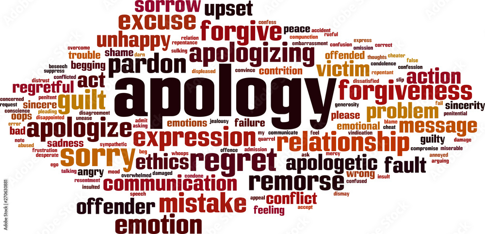 Obraz premium Apology word cloud