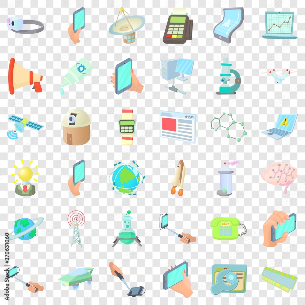 Digital icons set. Cartoon style of 36 digital vector icons for web for any design Digital icons set. Cartoon style of 36 digital vector icons for web for any design