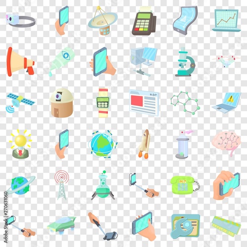 Digital icons set. Cartoon style of 36 digital vector icons for web for any design