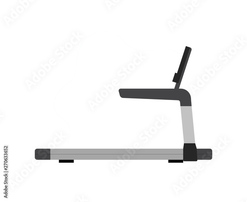 Treadmill - sport equipment for walking or running, isolated on white background. vector illustration