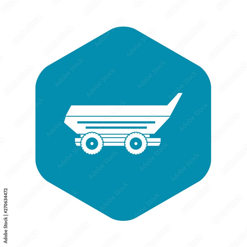 Car trailer icon in simple style isolated vector illustration Car trailer icon in simple style isolated vector illustration