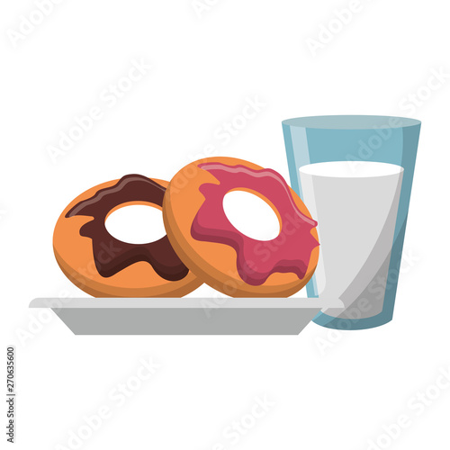 Breakfast morning food cartoons Vector illustration