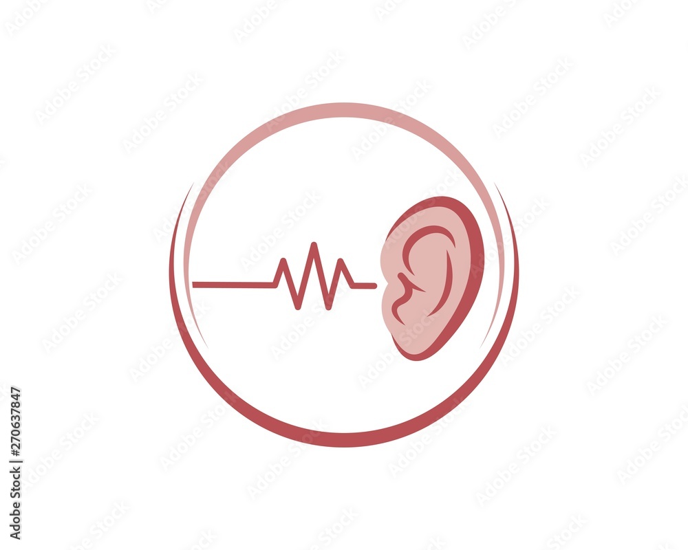 Fototapeta premium Ear logo icon vector design illustration