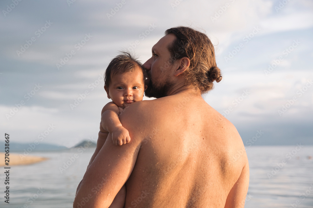 Father and Baby at the beach Father and Baby at the beach