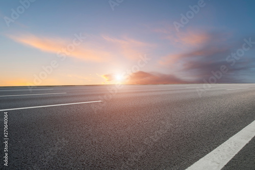 Sky Highway Asphalt Road and beautiful sky sunset scenery © 昊 周