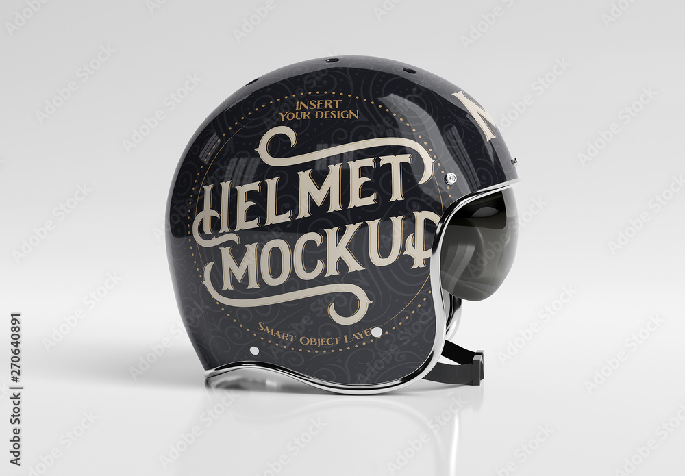 Motorcycle Helmet Mockup Isolated on White Stock Template Adobe Stock