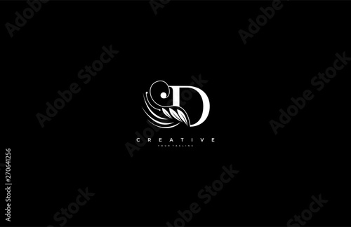 Initial D letter luxury beauty flourishes ornament monogram logo