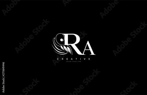 Initial RA letter luxury beauty flourishes ornament monogram logo