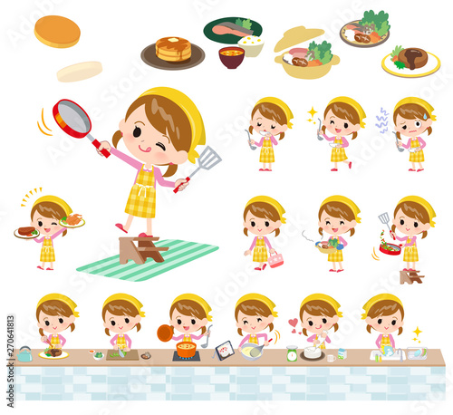 Pink clothing girl_cooking