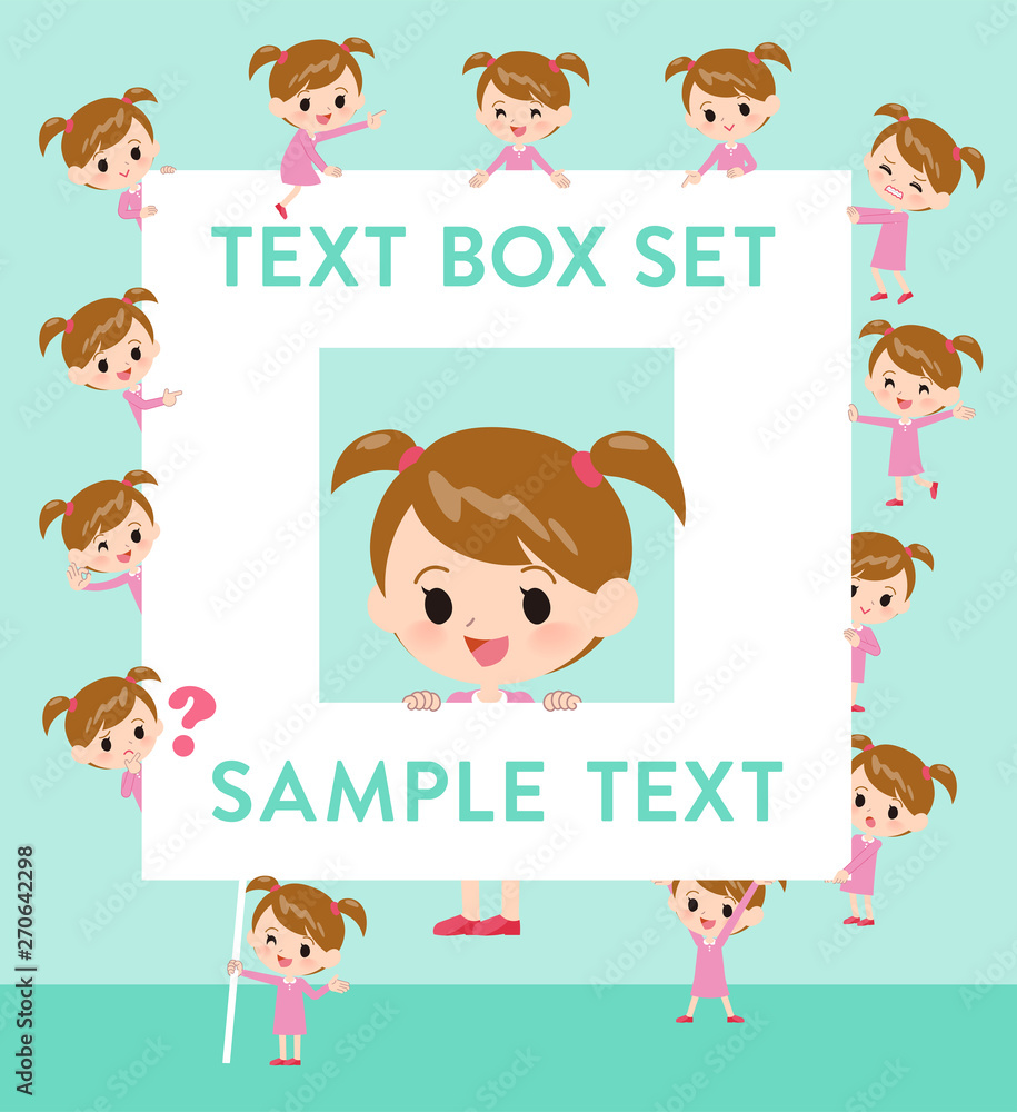 Pink clothing girl_text box Pink clothing girl_text box