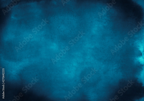Blue watercolor background for design, illustrations, postcards, place for text. Abstract stain.