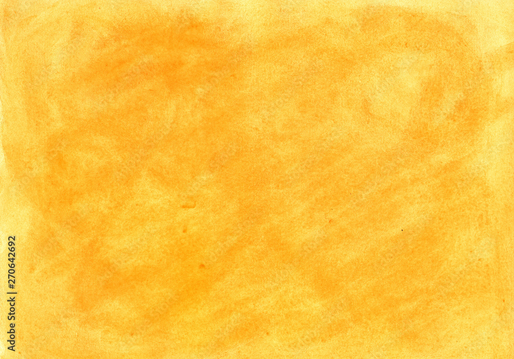 Yellow watercolor background for layouts, design, illustrations, place for text.