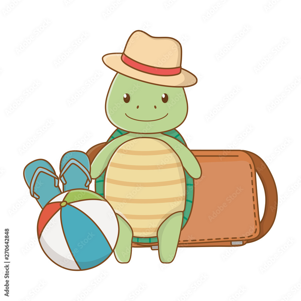 Naklejka premium cute animal enjoying summer vacations
