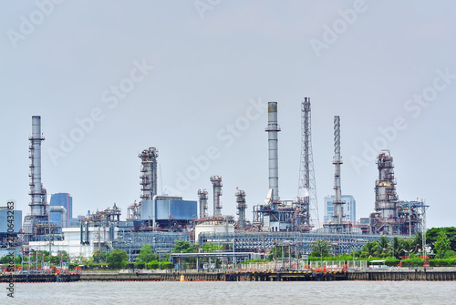 Large Oil Refinery Plant by the River