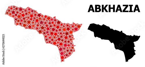 Red Star Pattern Map of Abkhazia