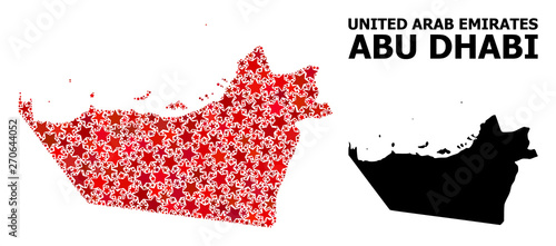 Red Star Mosaic Map of Abu Dhabi Emirate