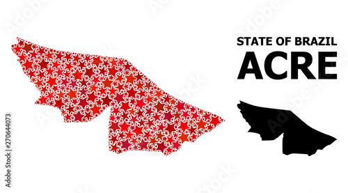 Red Star Mosaic Map of Acre State