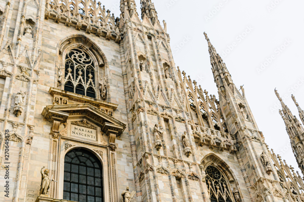 Front of the Duomo Milano, Milan Cathedral, Italy
