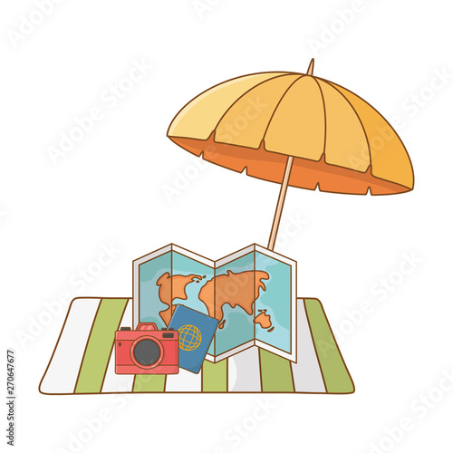 summer vacation relax cartoon vector illustration
