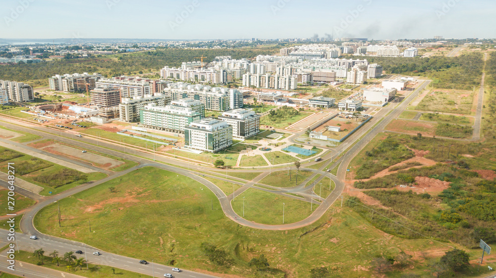 Fototapeta premium Aerial view of Northwest Neighborhood in Brasilia, Brazil.
