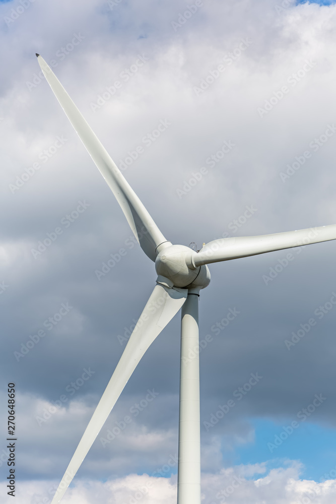 Detailed view of a wind turbines on top of mountains Detailed view of a wind turbines on top of mountains