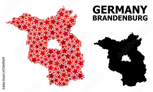 Red Star Pattern Map of Brandenburg State