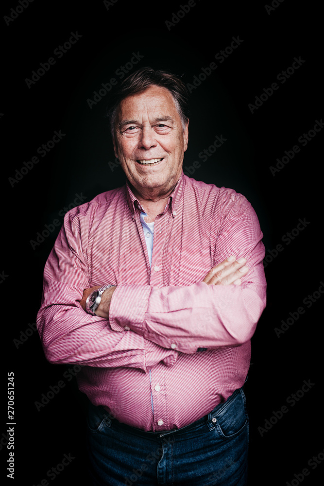 Portrait of an older guy against a black background Portrait of an older guy against a black background