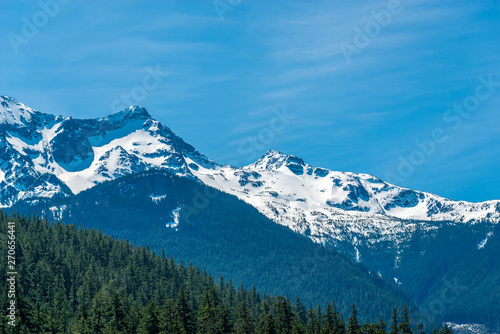 View of snow mountains in British Columbia, Canada.
