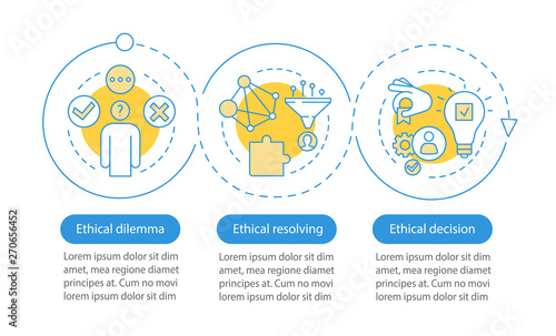 Ethical dilemma resolving vector infographic template