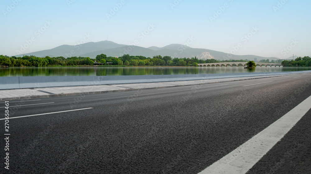 Fototapeta premium Road Pavement and Natural Landscape of Landscape..