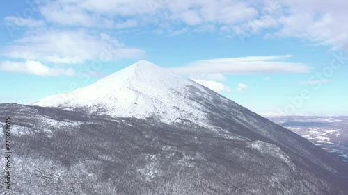 Mountain peak of Rtanj by winter 4K aerial video photo